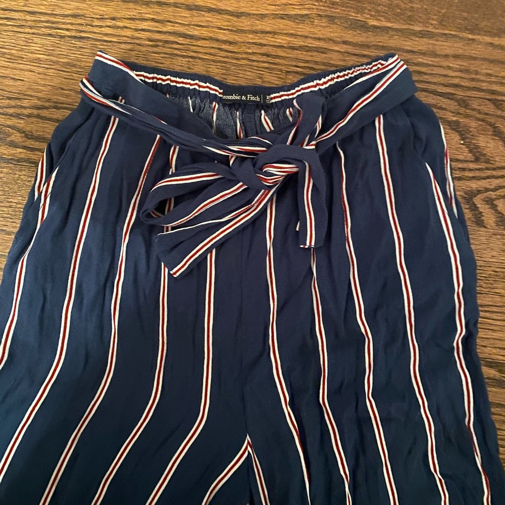 Abercrombie & Fitch wide leg flowy pants, red white and blue, size XS
